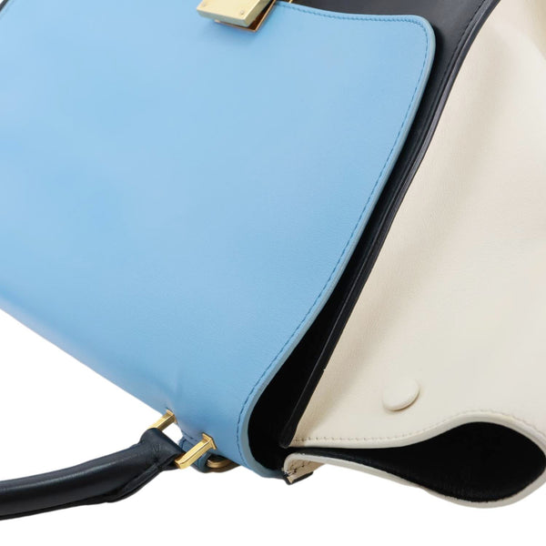 CELINE Trapeze Leather Shoulder Bag Blue