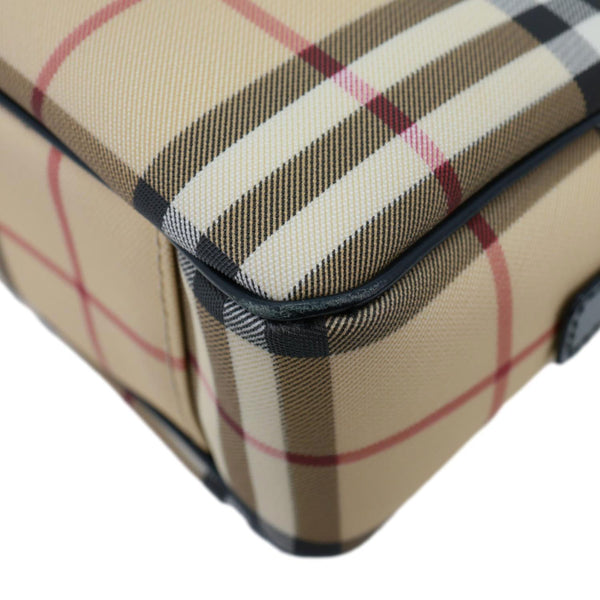 BURBERRY Check Canvas Shoulder Bag Beige