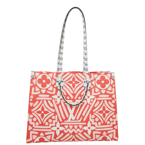 LOUIS VUITTON Onthego GM Crafty Monogram Giant Canvas Shoulder Bag Red