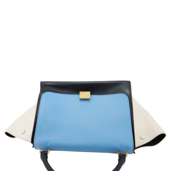 CELINE Trapeze Leather Shoulder Bag Blue