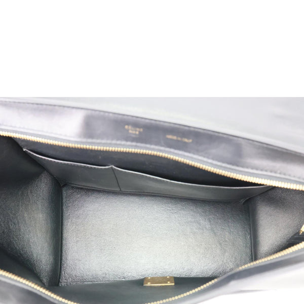 CELINE Trapeze Leather Shoulder Bag Blue