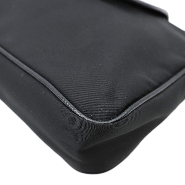 PRADA Tessuto Saffiano Chain Shoulder Bag Black