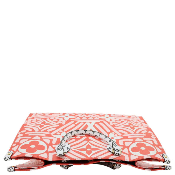 LOUIS VUITTON Onthego GM Crafty Monogram Giant Canvas Shoulder Bag Red