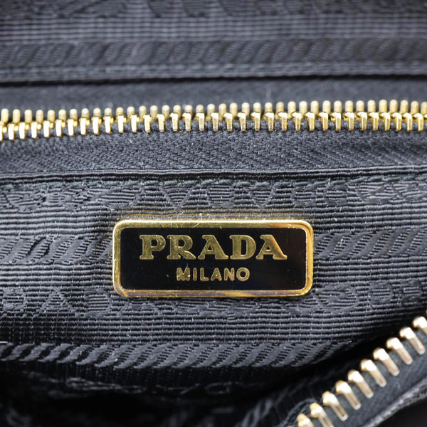 PRADA Tessuto Saffiano Chain Shoulder Bag Black