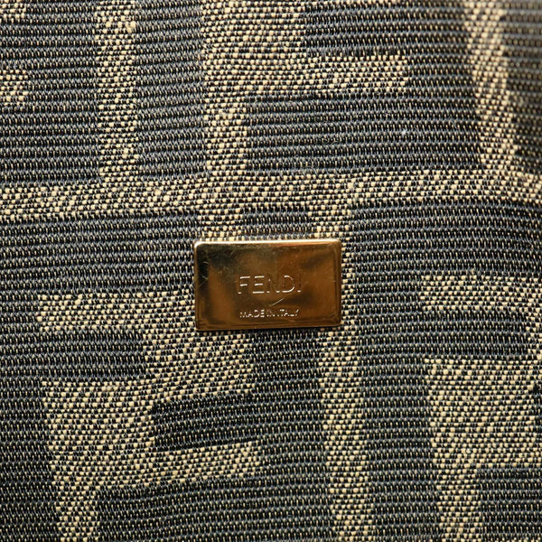 FENDI FF 1974 Mini Jacquard Fabric Baguette Crossbody Bag Brown