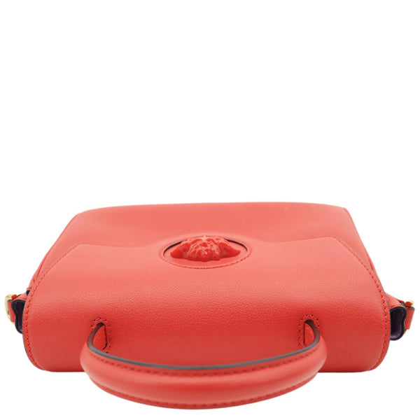 VERSACE La Medusa Leather Top Handle Shoulder Bag Red