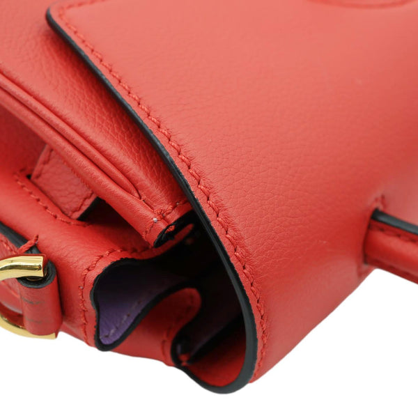 VERSACE La Medusa Leather Top Handle Shoulder Bag Red