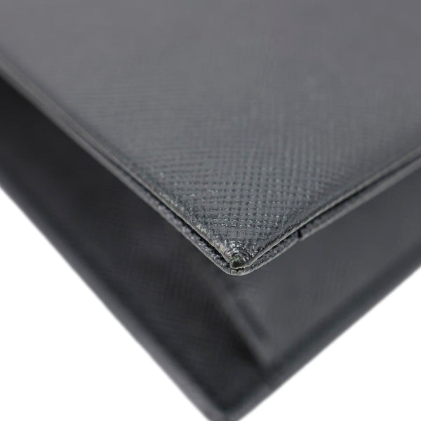 YVES SAINT LAURENT Saffiano Leather Clutch Black