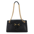 GUCCI Emily Leather  Chain Shoulder Bag Black 295403