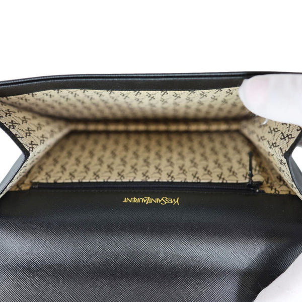 YVES SAINT LAURENT Saffiano Leather Clutch Black