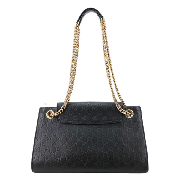 GUCCI Emily Leather  Chain Shoulder Bag Black 295403