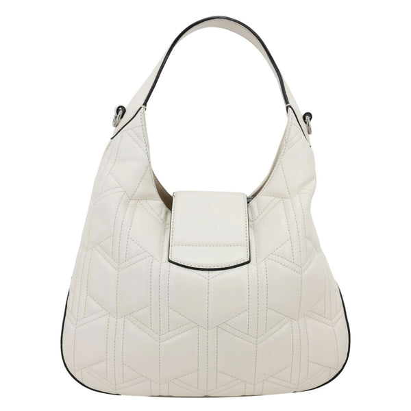 GUCCI Dionysus Web Medium Matelasse Leather Hobo Bag White 444072