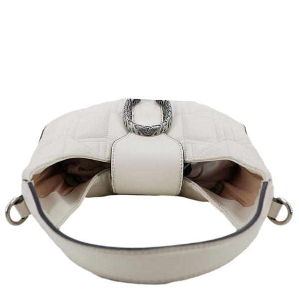 GUCCI Dionysus Web Medium Matelasse Leather Hobo Bag White 444072