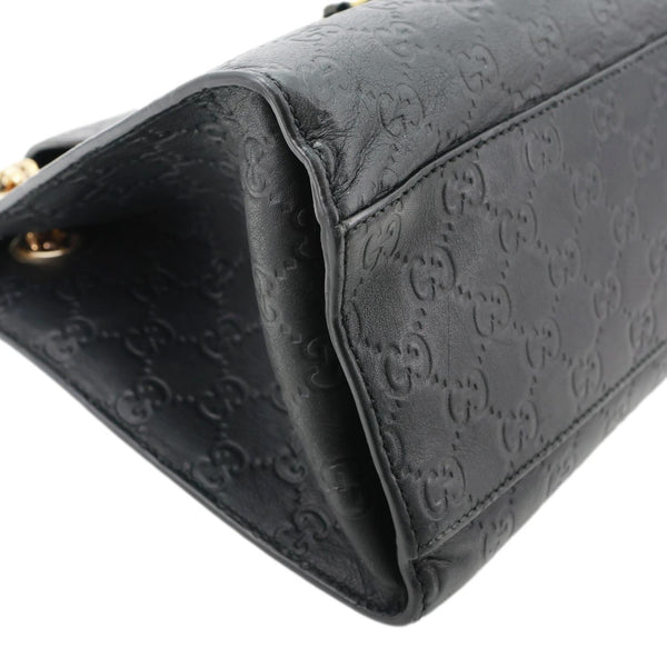 GUCCI Emily Leather  Chain Shoulder Bag Black 295403