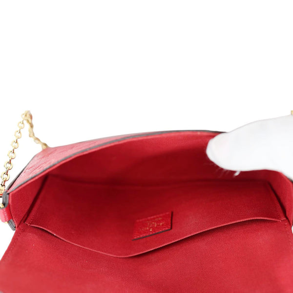 LOUIS VUITTON  Felicie Monogram Empreinte Pochette Crossbody Bag Red