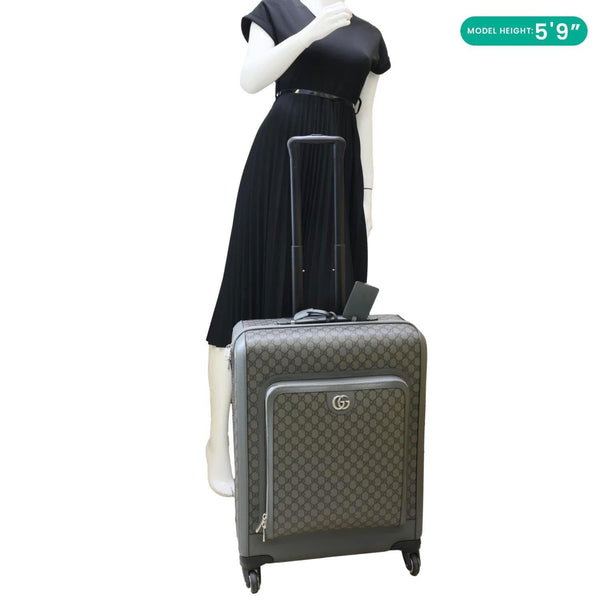 GUCCI Ophidia Cabin Trolley GG Supreme Canvas Travel Bag Grey 693664