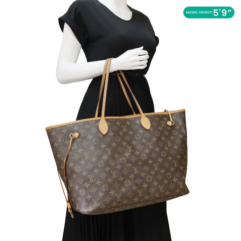 LOUIS VUITTON Neverfull GM Monogram Canvas Tote Bag Brown
