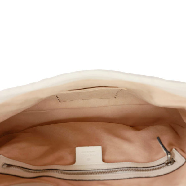 GUCCI Dionysus Web Medium Matelasse Leather Hobo Bag White 444072