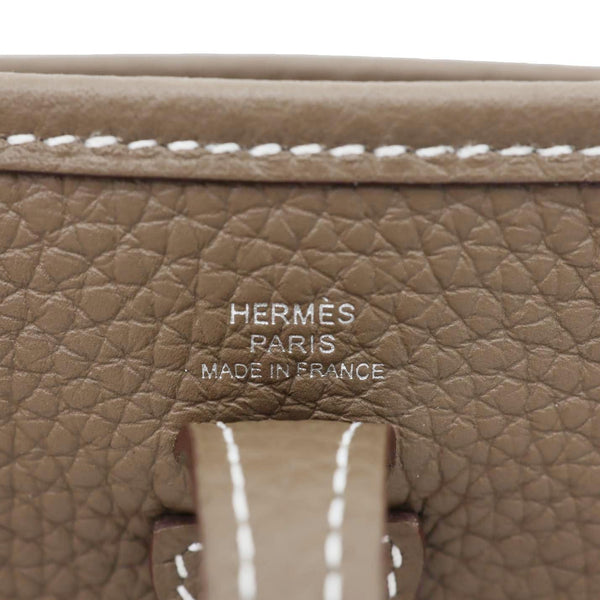 HERMES Evelyne TPM 16 Amazone Clemence Leather Crossbody Bag Etoupe