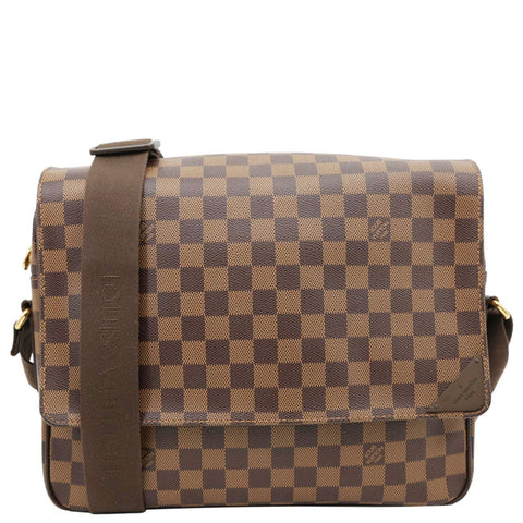 LOUIS VUITTON Shelton MM Damier Ebene Messenger Bag Brown