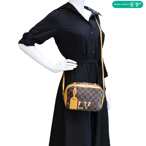 LOUIS VUITTON Santa Monica Damier Ebene Crossbody Bag Brown