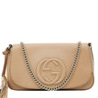 GUCCI Soho Flap Leather Chain Crossbody Bag Beige 536224