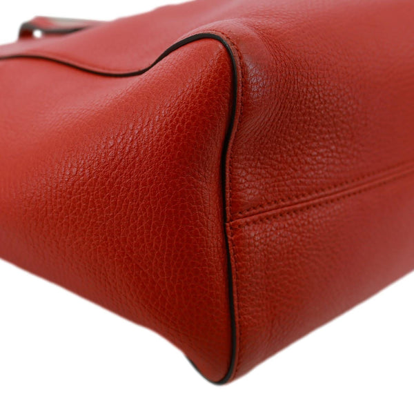 GUCCI Swing Small Pebbled Leather Tote Bag Red 354408