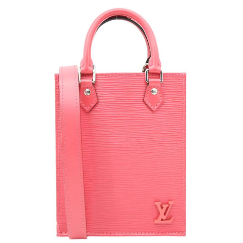 LOUIS VUITTON Petit Sac Plat Epi Leather Shoulder Bag Pink