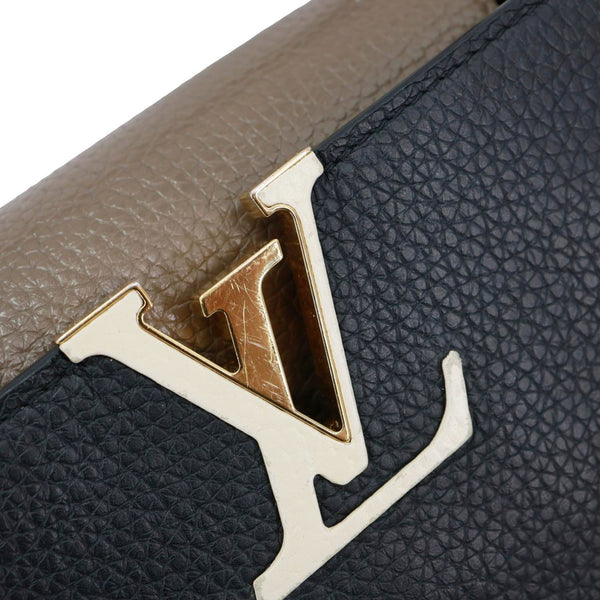 LOUIS VUITTON Capucine MM Taurillon Leather Crossbody Bag Black