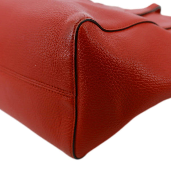 GUCCI Swing Small Pebbled Leather Tote Bag Red 354408