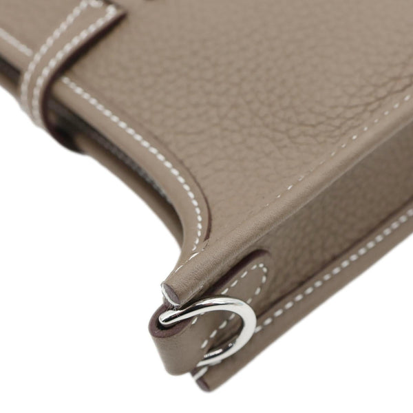 HERMES Evelyne TPM 16 Amazone Clemence Leather Crossbody Bag Etoupe