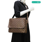 LOUIS VUITTON Shelton MM Damier Ebene Messenger Bag Brown