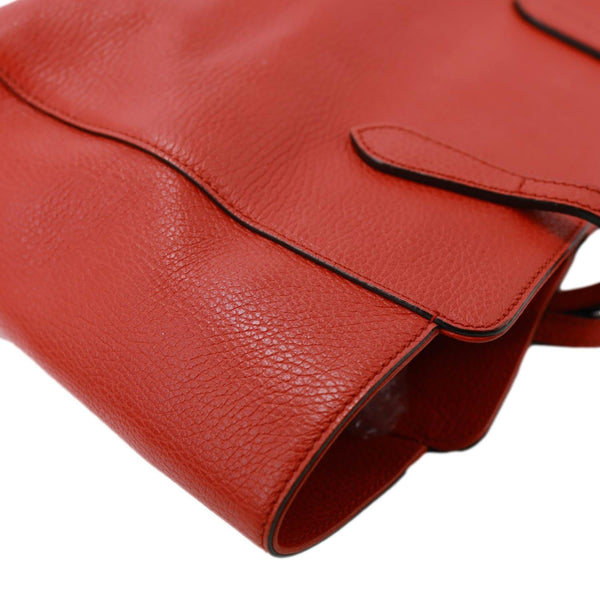 GUCCI Swing Small Pebbled Leather Tote Bag Red 354408