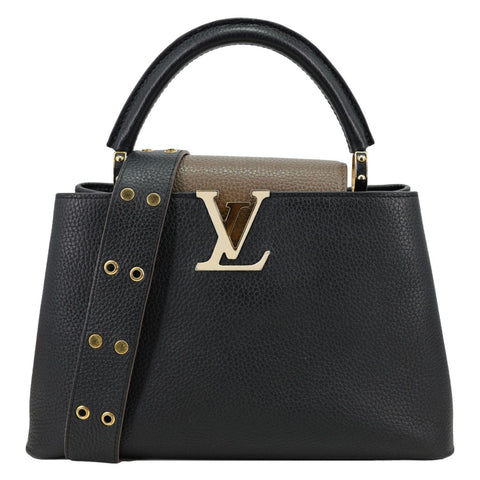 LOUIS VUITTON Capucine MM Taurillon Leather Crossbody Bag Black