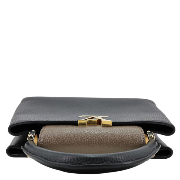 LOUIS VUITTON Capucine MM Taurillon Leather Crossbody Bag Black
