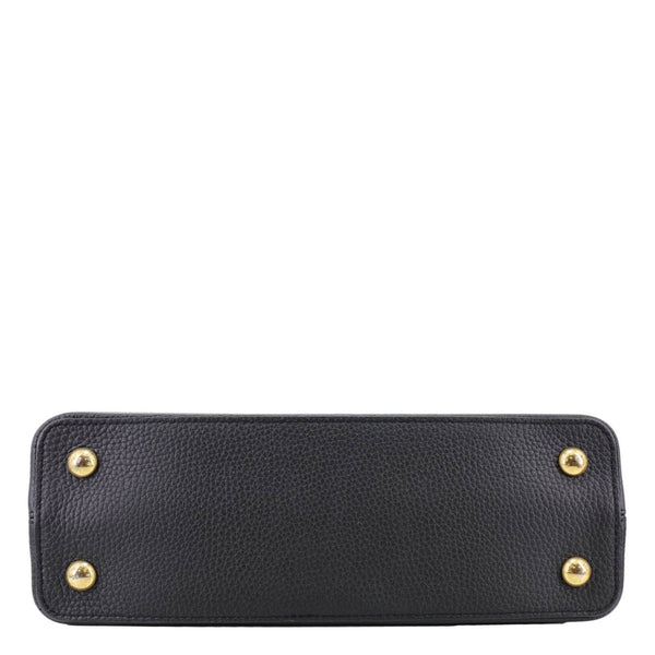 LOUIS VUITTON Capucine MM Taurillon Leather Crossbody Bag Black