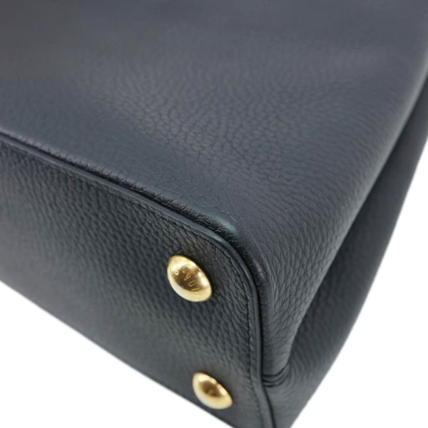 LOUIS VUITTON Capucine MM Taurillon Leather Crossbody Bag Black