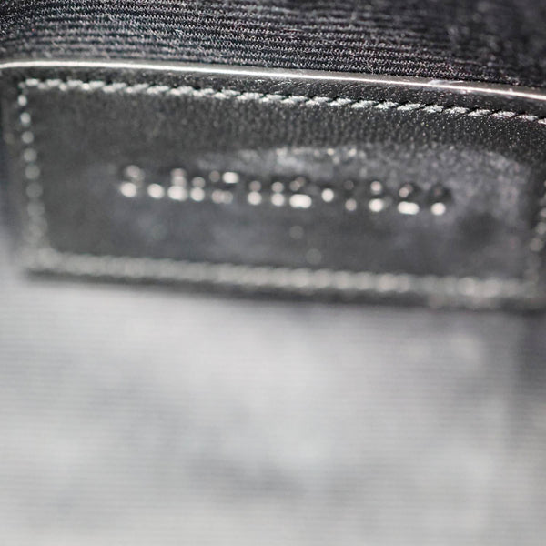 YVES SAINT LAURENT Cassandre Flap Matelassé Grain De Poudre Leather Pouch Black