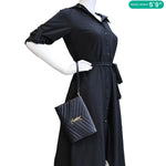 YVES SAINT LAURENT Cassandre Flap Matelassé Grain De Poudre Leather Pouch Black