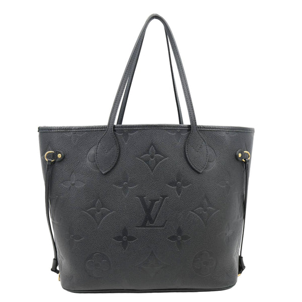 LOUIS VUITTON Neverfull MM Empreinte Leather Tote Shoulder Bag Black
