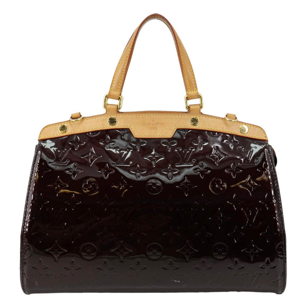 LOUIS VUITTON Brea MM Monogram Vernis Satchel Bag Amarante