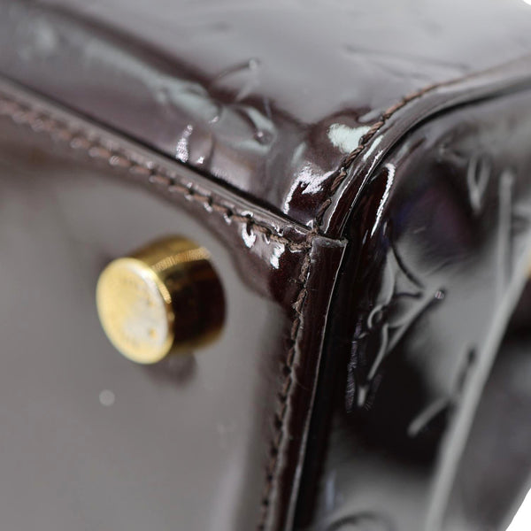 LOUIS VUITTON Brea MM Monogram Vernis Satchel Bag Amarante
