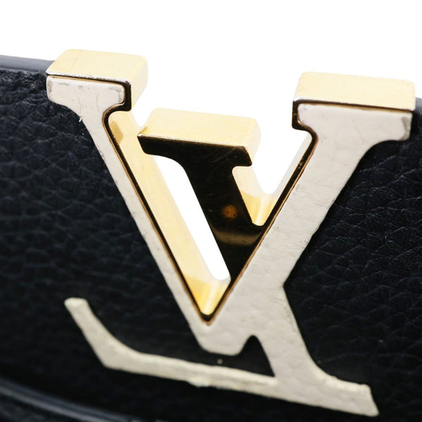 LOUIS VUITTON Capucine MM Taurillon Leather Crossbody Bag Black