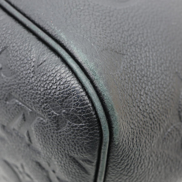 LOUIS VUITTON Neverfull MM Empreinte Leather Tote Shoulder Bag Black