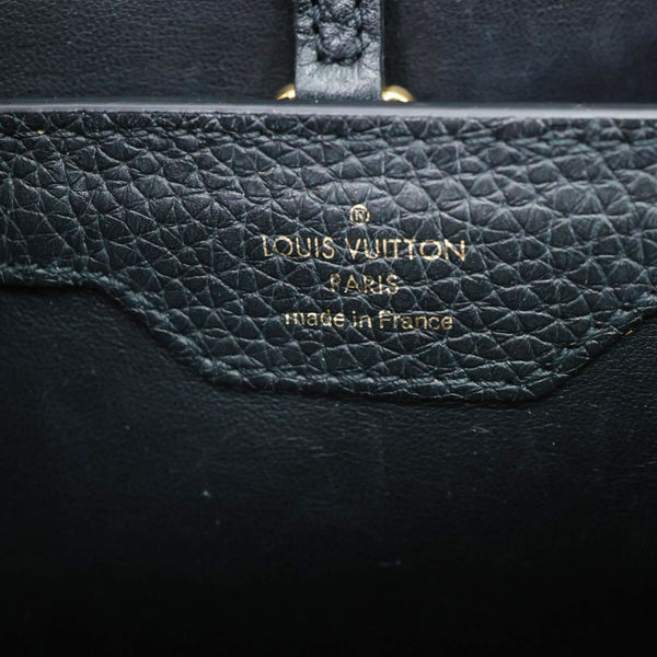 LOUIS VUITTON Capucine MM Taurillon Leather Crossbody Bag Black