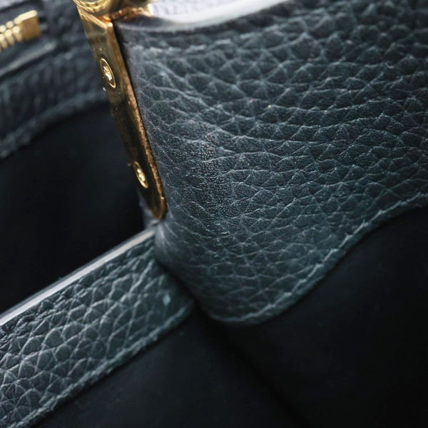 LOUIS VUITTON Capucine MM Taurillon Leather Crossbody Bag Black