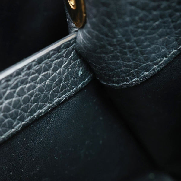 LOUIS VUITTON Capucine MM Taurillon Leather Crossbody Bag Black