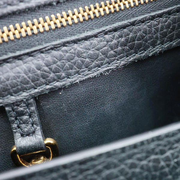 LOUIS VUITTON Capucine MM Taurillon Leather Crossbody Bag Black