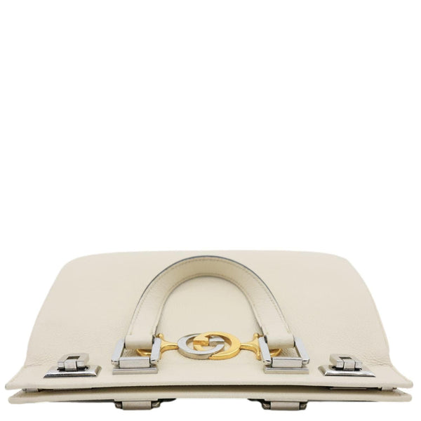GUCCI Zumi Small Leather Top Handle Shoulder Bag Off White 569712