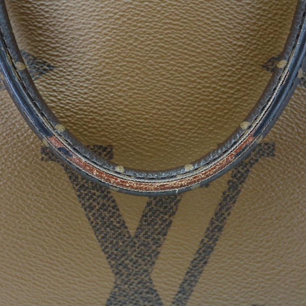 LOUIS VUITTON Onthego GM Giant Monogram Reverse Canvas Tote Shoulder Bag Brown